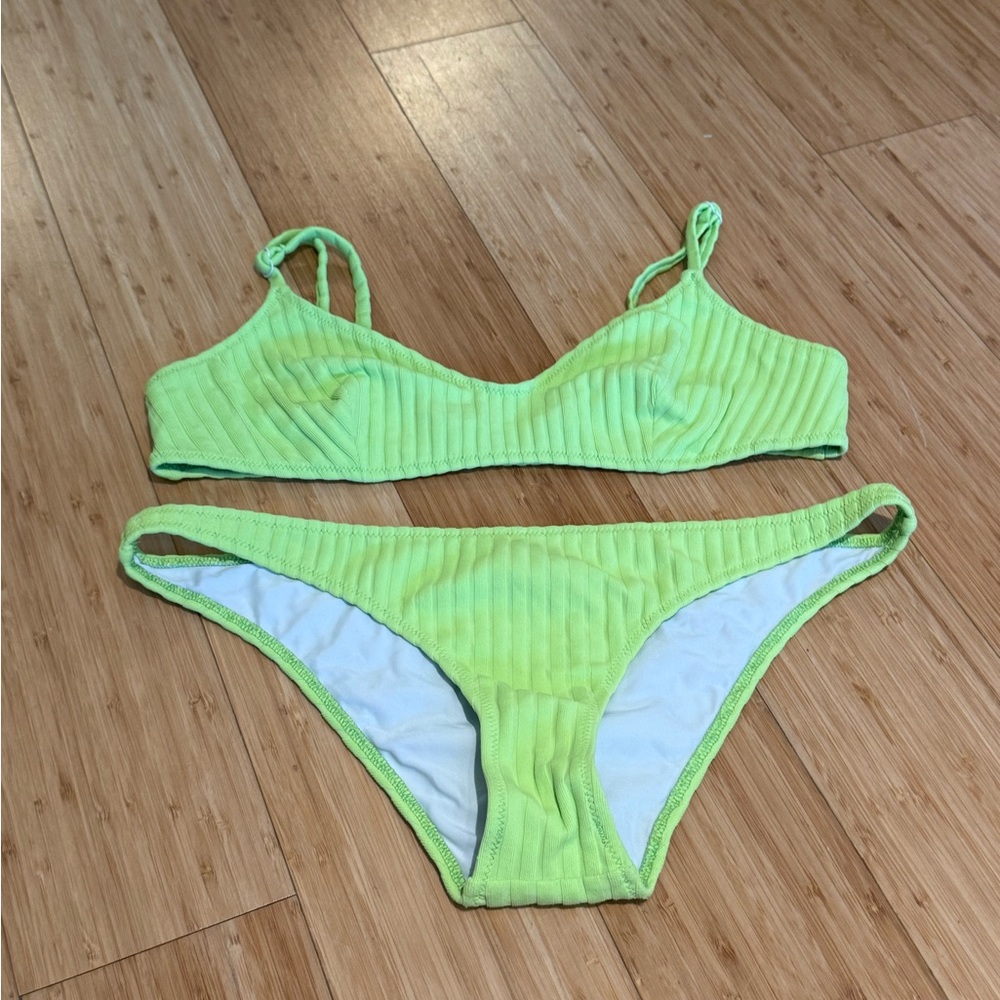 Solid & Striped Bikini Set